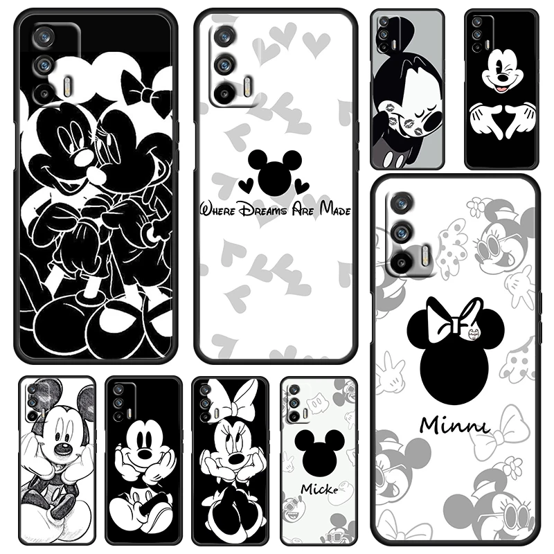 

Fashion Mickey Minnie For OPPO Realme GT Master Neo C21Y C3 9 9i 8 6 Pro A5 A9 2020 A72 A74 A53 Silicone Black Phone Case Cover