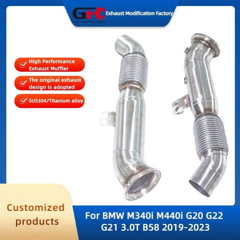 

GFC Catless Downpipe for BMW M340i M440i G20 G22 G21 3.0T B58 2019-2023 High Performance 304 Stainless Steel Car Exhaust System
