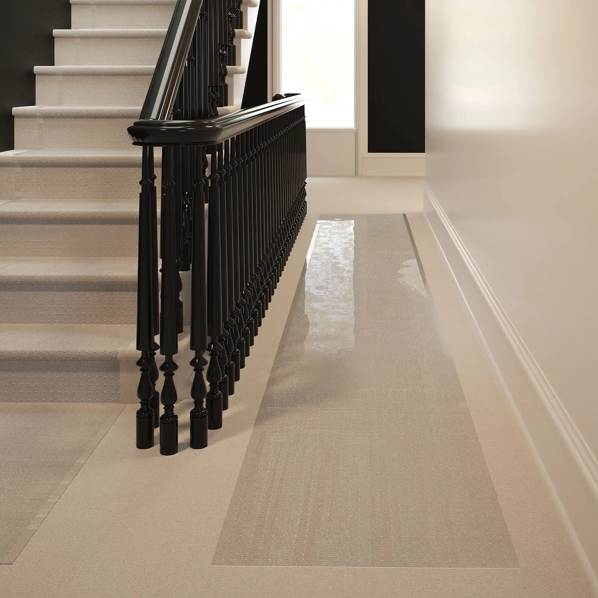 2' x 12' Runner Vinyl Clear Carpet Protector, Water-Resistant