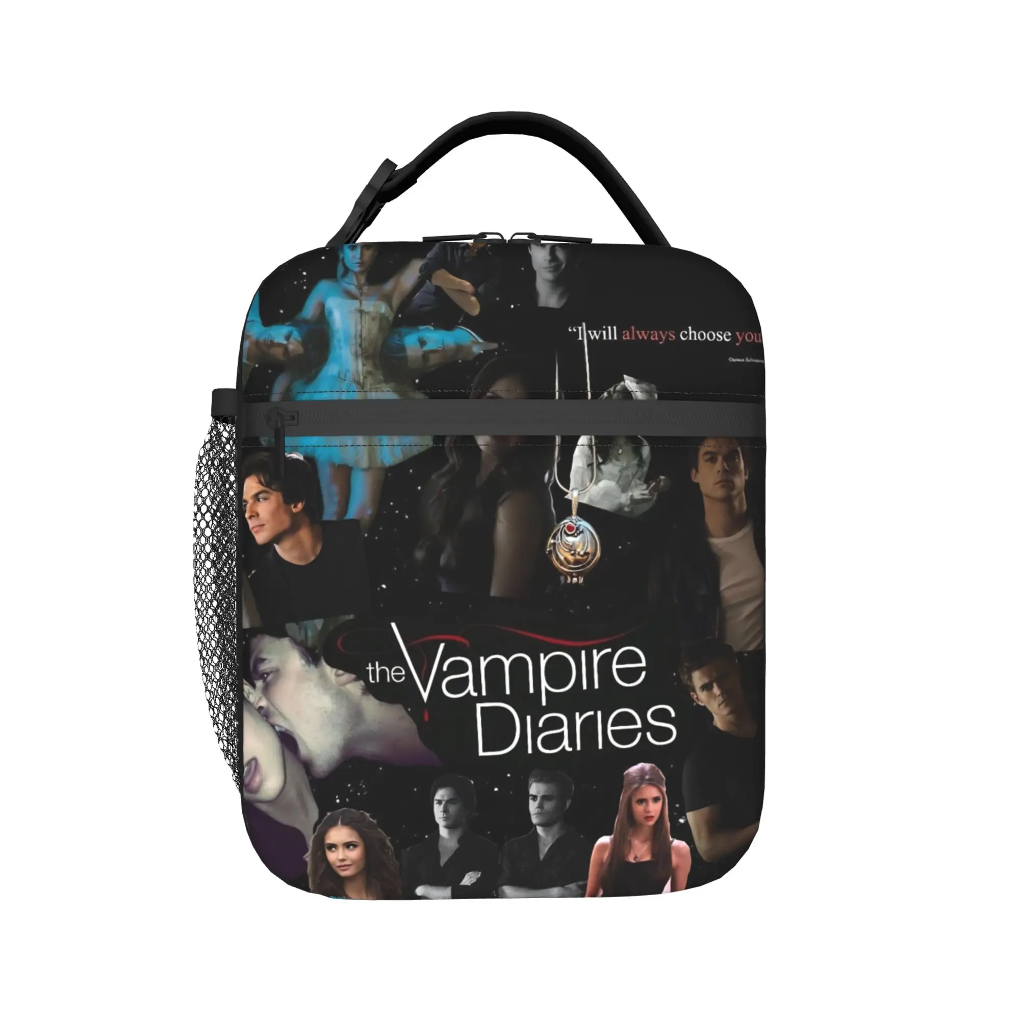 The Vampire Diaries Resuable Movie Lunch Bag For Women  Designer Outdoor Picnic Lunch Box Cute Convenient Oxford Cooler Bag