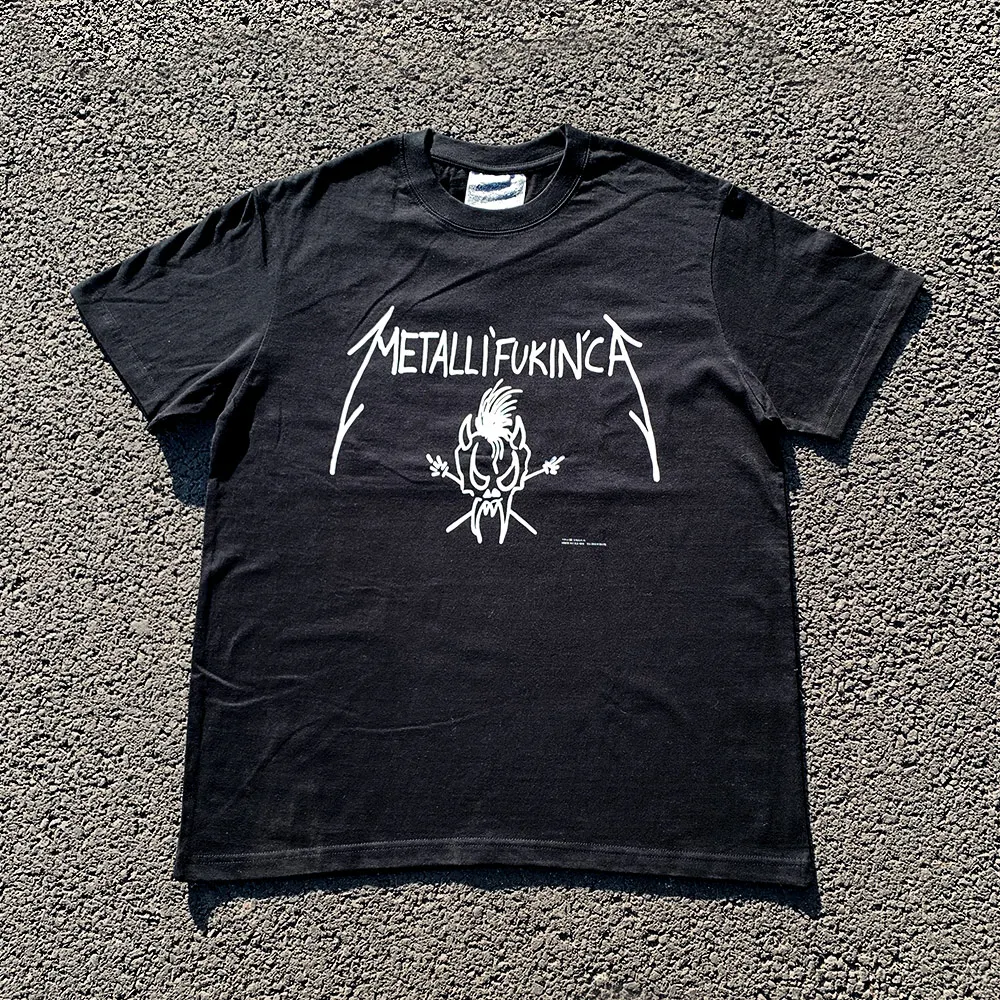 

Дышащая футболка унисекс в стиле панк с открытыми плечами, плотность 220 г, молодежная модная летняя повседневная футболка с круглым вырезом для мужчин и женщин