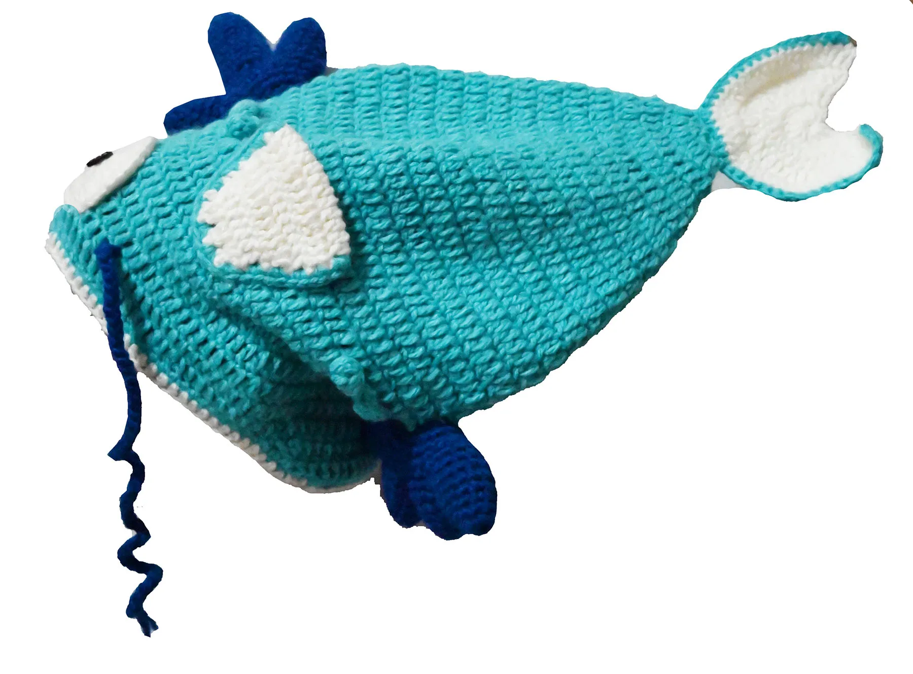 BomHCS Funny Colour Goldfish Carp Beanie Handmade Knitted Winter Thick Hat Cap Halloween Christmas Gift