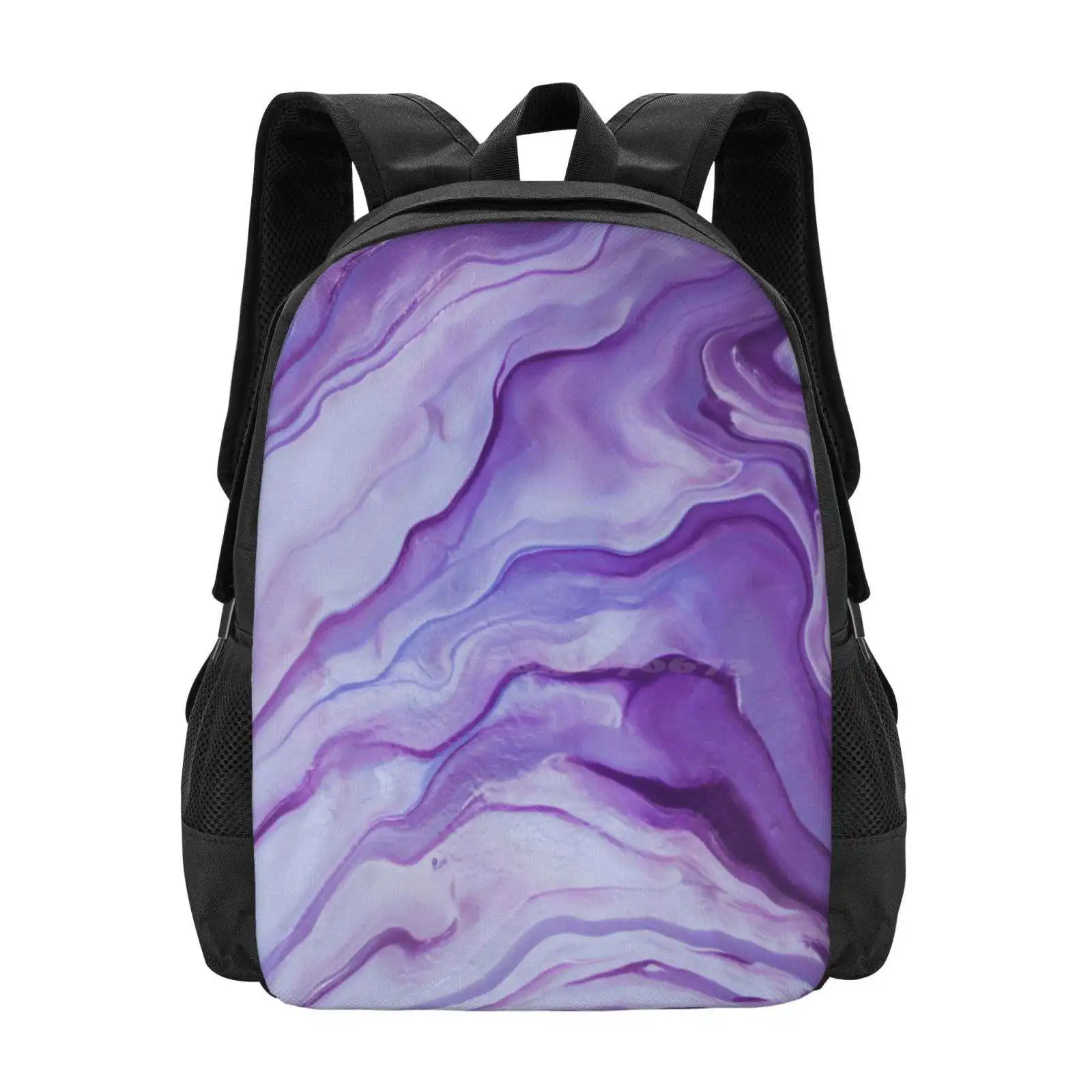 

Amethyst Hot Sale Backpack Fashion Bags Marbling Marble Effect Marble Style Swirl Minimal Clean Color Purple Lilac Amethyst