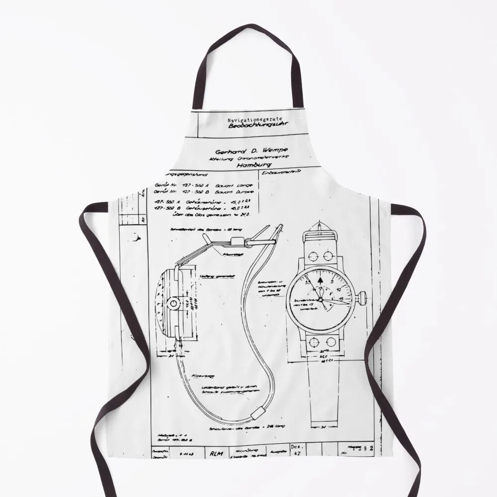 Pilot flieger watch Apron Kitchens Men For Cooking kindergarten teacher Apron