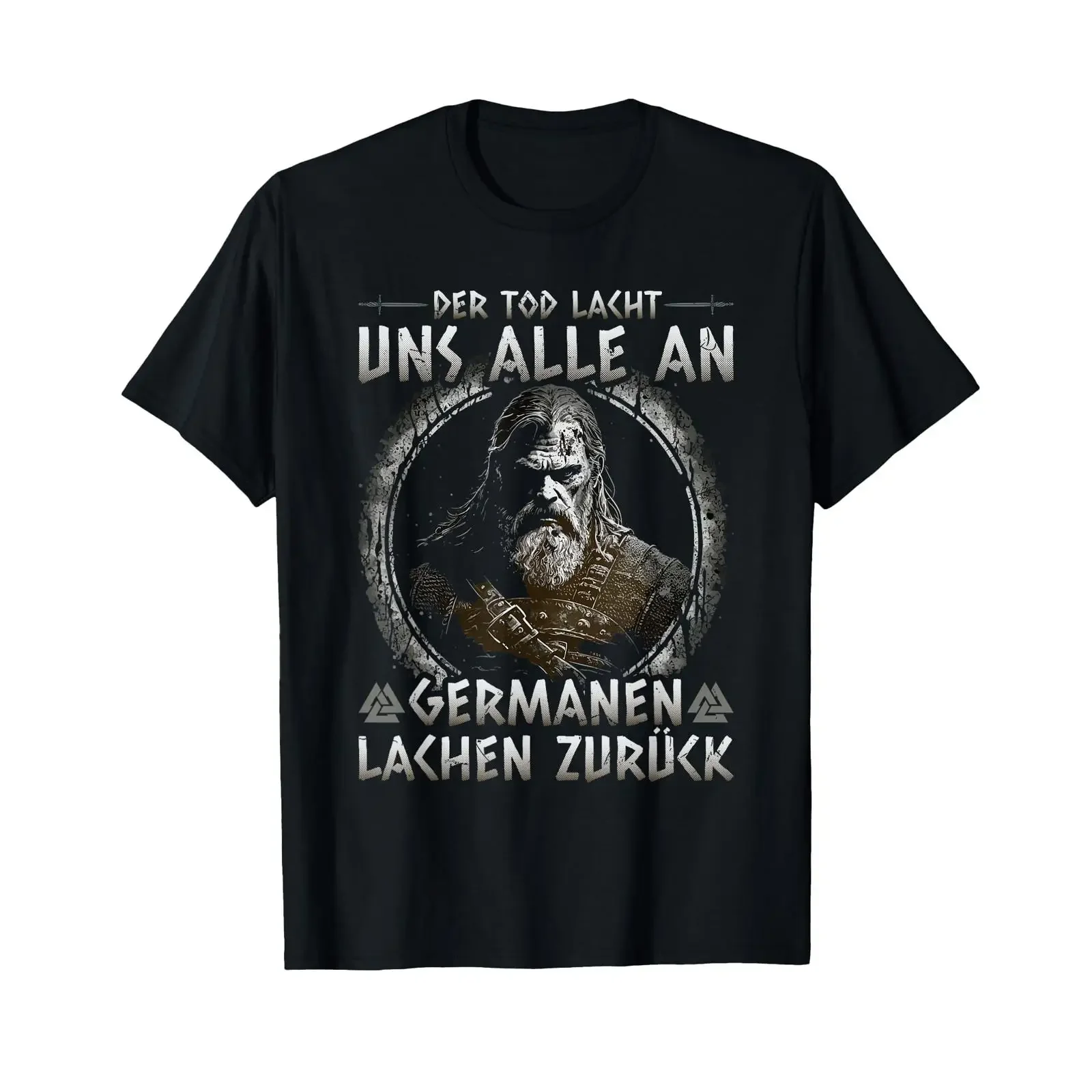 Viking Saying Germanen Laughter Back Nordic T Shirt vintage Washed Versatile Stretched Breathable streetwear homme