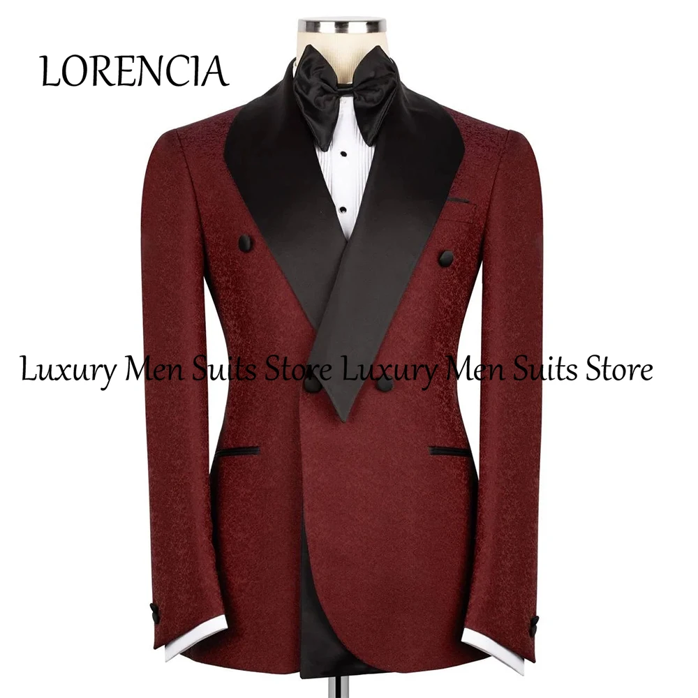 

Элегантные жаккардовые мужские костюмы из 2 предметов, двубортный свадебный смокинг для жениха, комплект индивидуальных пиджаков, брюки traje ju изменений masculino