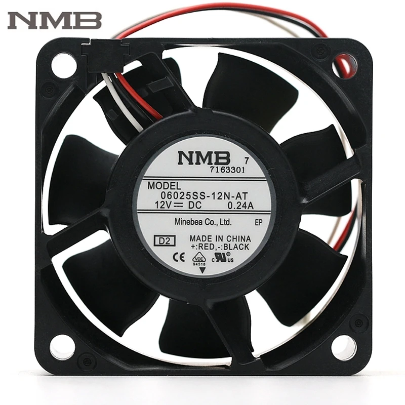 

Original For NMB 06025SS-12N-AT 6025 12V 0.24A 6cm dual ball cooling fan 23.3CFM 4700RPM