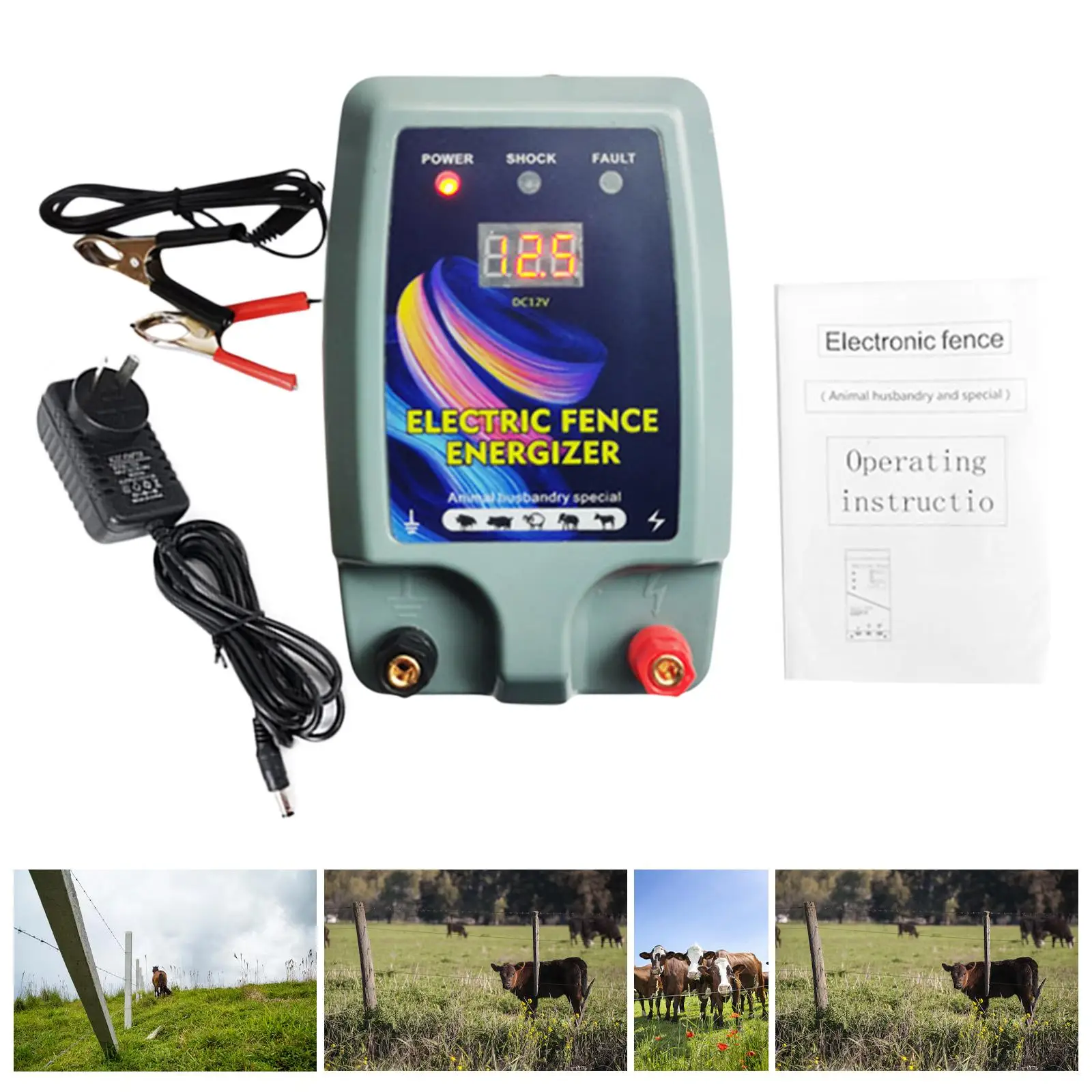 

Electric Fence Energizer Electric Fence Charger for Garden Poultry Lawn