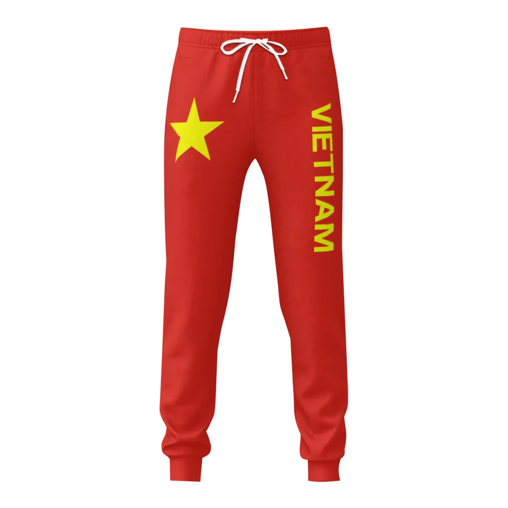 

Mens Sweatpants Vietnam Flag Pants with Pockets Joggers Soccer Football Multifunction Sports Sweat With Drawstring