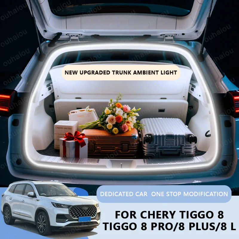 FOR CHERY TIGGO 8/8PRO/8 PLUS/8 L trunk light modification light Atmosphere lights White warm white Rear Trunk LED Light Bar