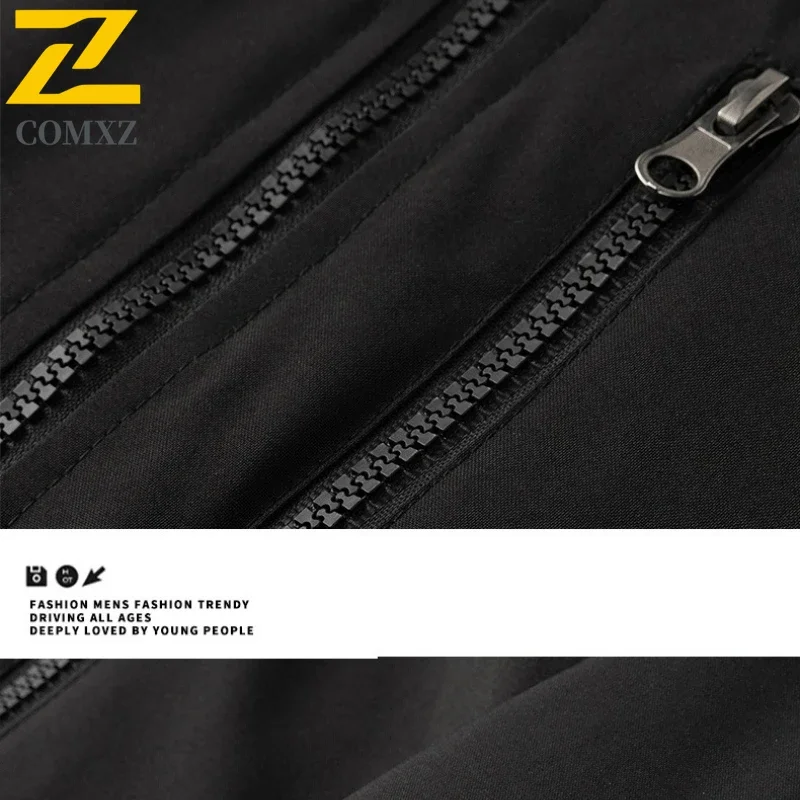 Autumn 2025 Men's Jacket Street Trendy Contrast Color Multi-Pocket Windproof Coat Casual Youth Outdoor Jogging Breathable Jacket