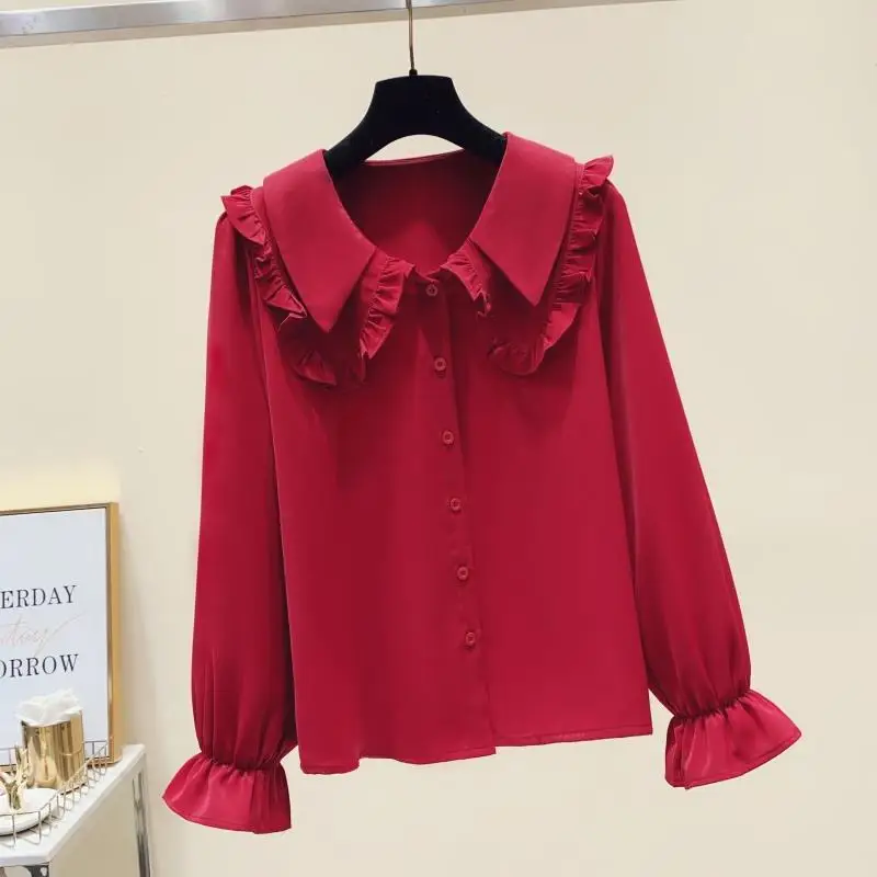 

Милая женская дизайнерская нишевая рубашка в новом стиле, красивая и модная шифоновая рубашка с длинными рукавами