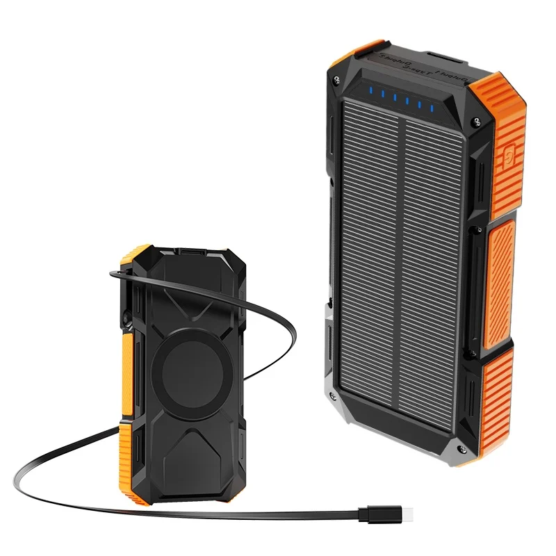 20000mAh Solar Power Bank – Scalable USB Fast Charging, Magnetic Wireless Charger & Portable Battery Pack