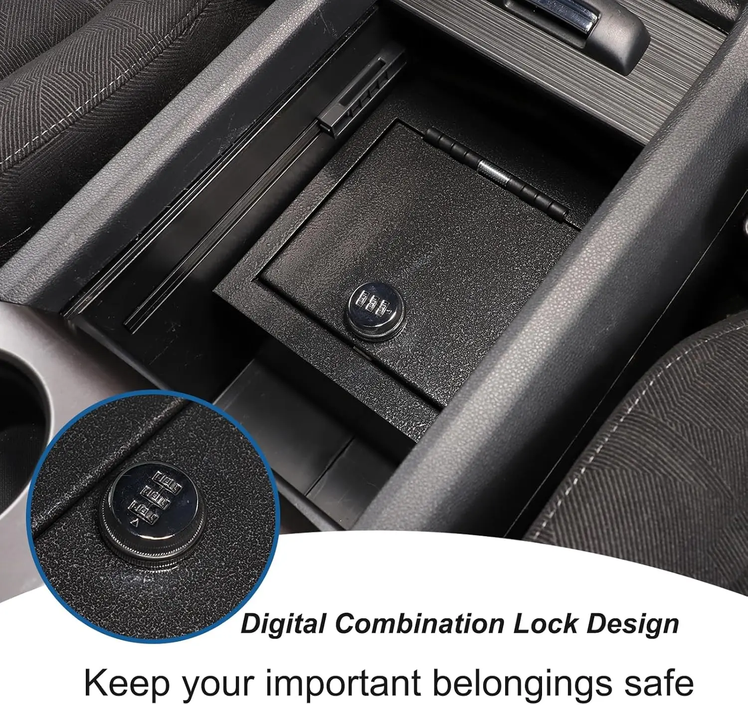 Carbon Steel Car Armrest Box Safe Combination Lock Storage Box For Honda Pilot 2015-2022 Security Safety Storage Box Accessories