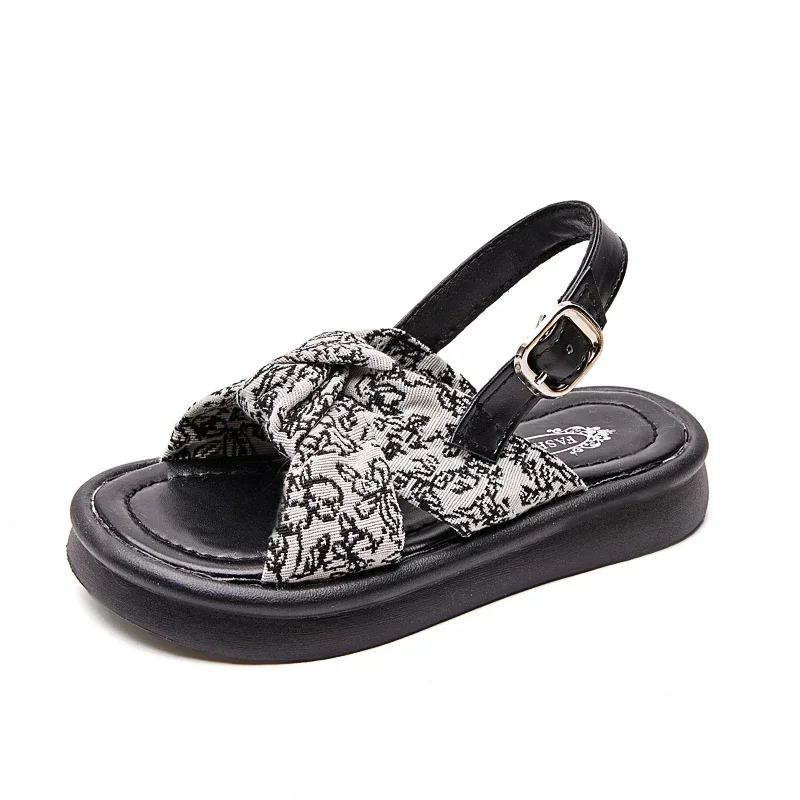 أحذية الأميرة للفتيات أحذية أنيقة بنعل ناعم للأطفال أحذية الشاطئ بأصابع مفتوحة كاجوال لصيف 2025 صنادل أطفال جديدة غير قابلة للانزلاق أنيقة حلوة #6