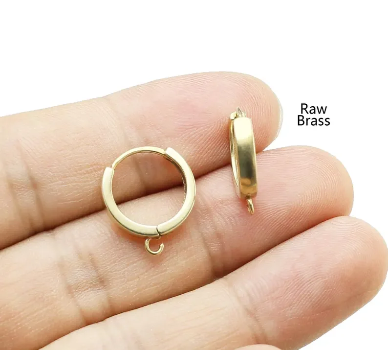 10pcs Brass Ear Hoops, Leverback Earring Hooks, Earrings Making, 17.5x15.5mm, Raw Brass Ear Wire, Jewelry Supplies -R1017 - view 2