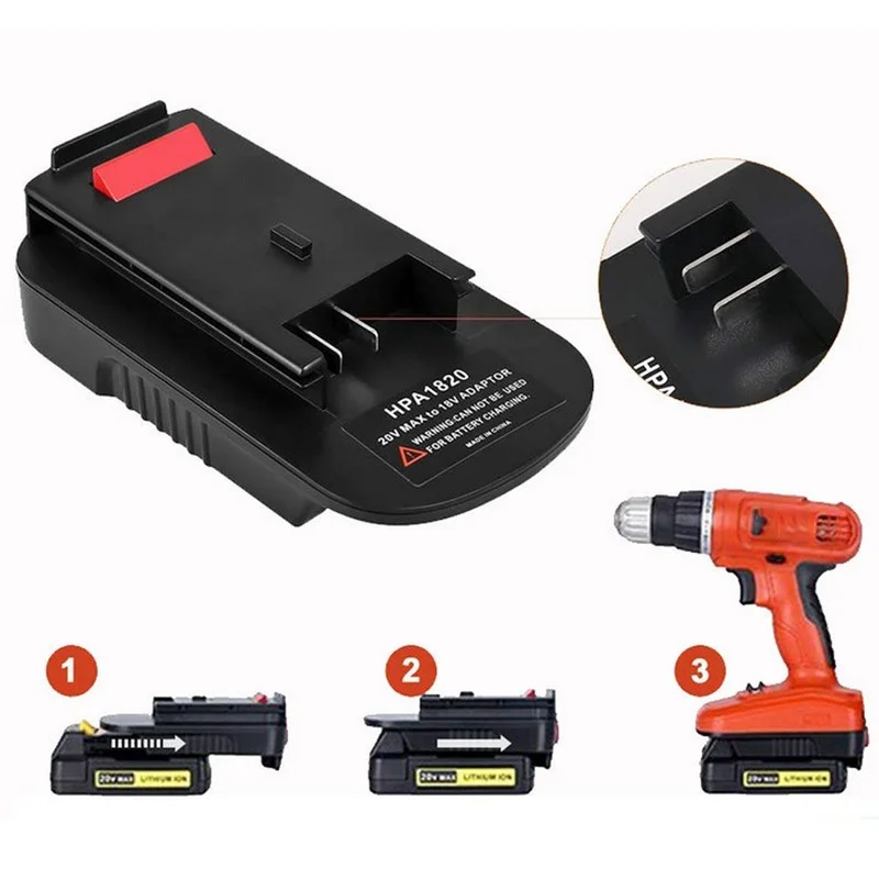 Do Black Decker/Stanley/Porter Cable 20V Max Lithium Battery Convert Adapter HPA1820 Do Black Decker 18V Ni-Mh Tools