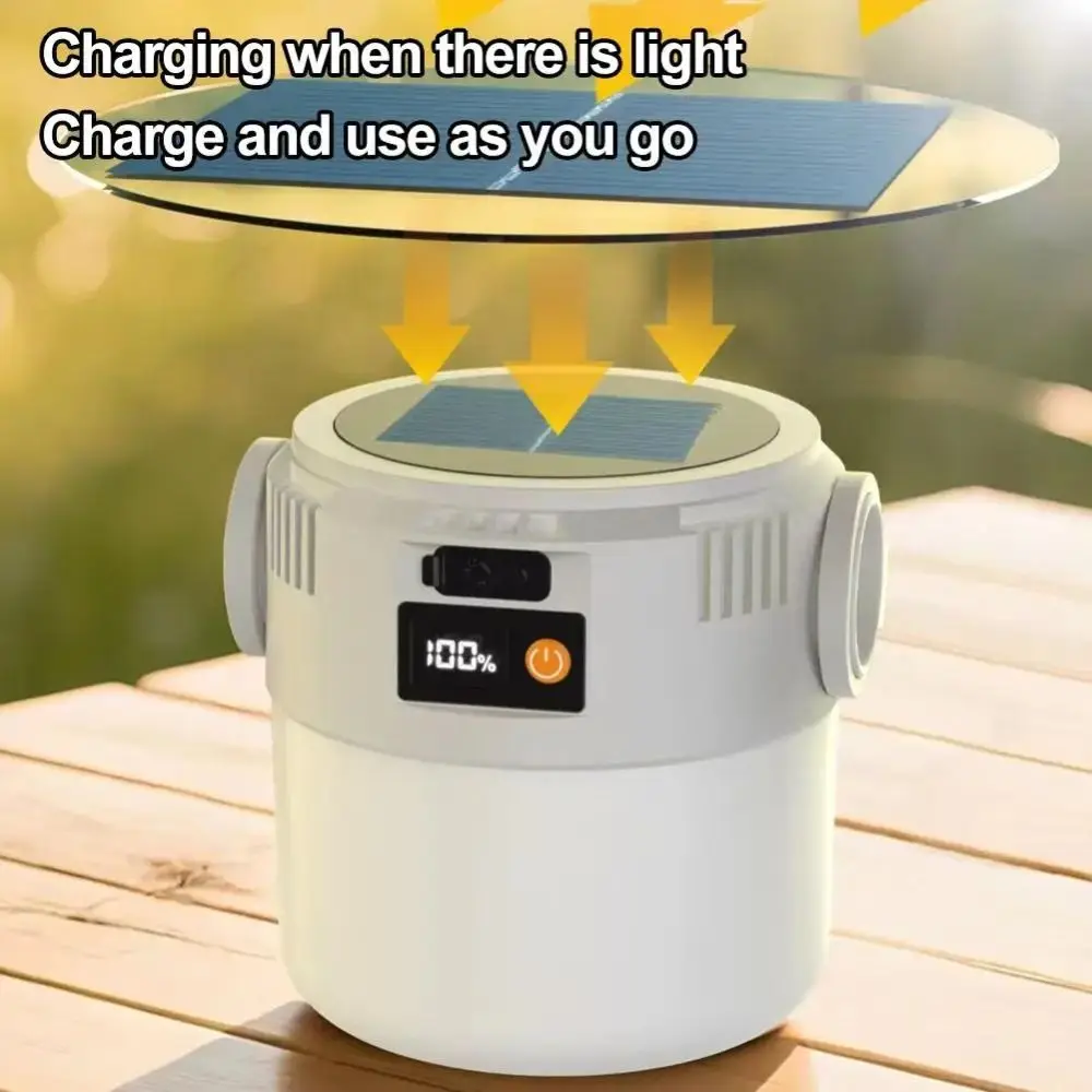 ABS Camping LED Lamp Solar Rechargeable Dimmable Brightness Solar Bulb Light Hook Hanging LED Light Source Market Stall Light