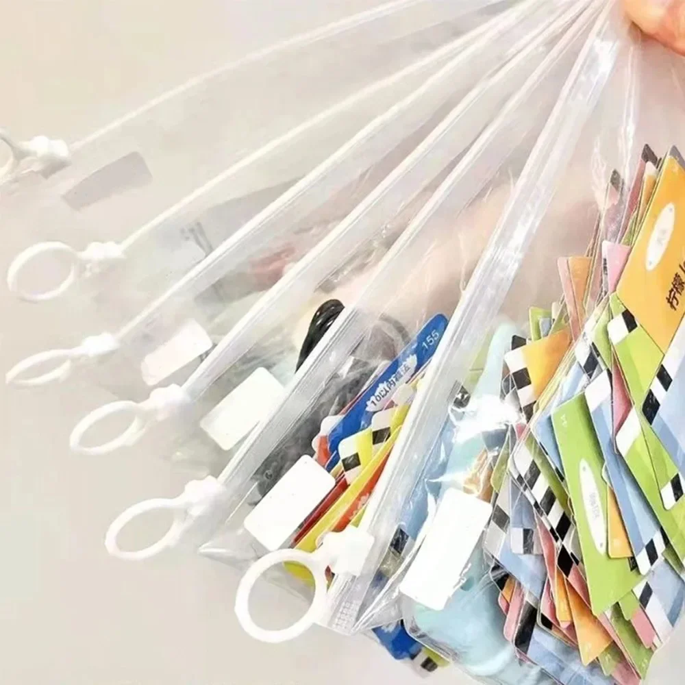 300Pcs Transparent Bag with Pull Tab Home Paintbrush Pen Stationery Accessories Storage Travel Sock Packaging Resealable