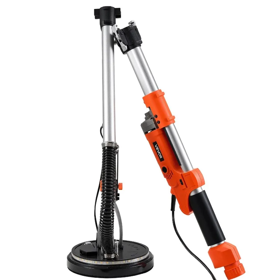 

Электрическая шлифовальная машина для гипсокартона 1010 Вт для удаления потолочной штукатурки, 7 скоростей, 1000-2200 об/мин, двухуровневая LED-подсветка, складная, выдвижная