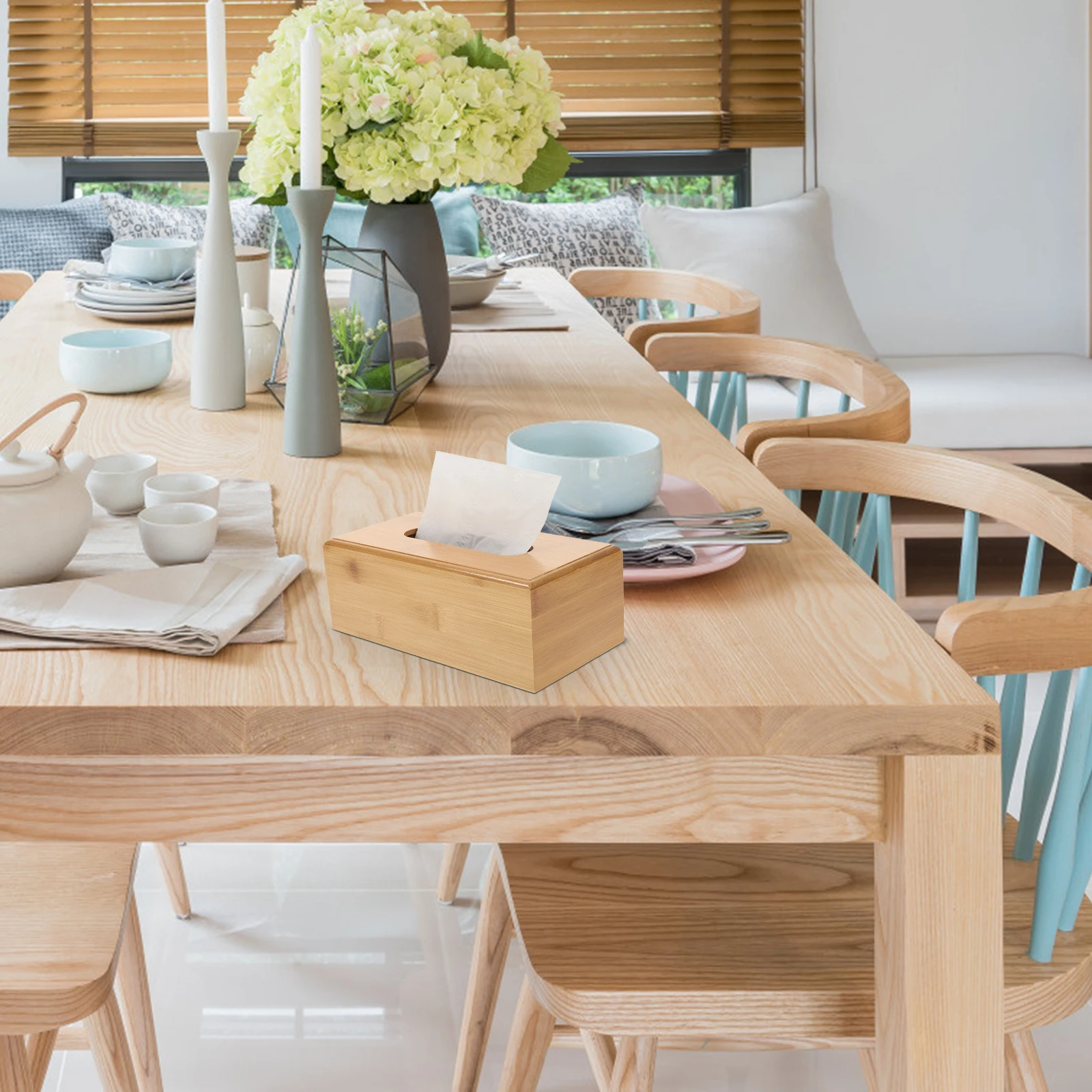 

Solid Wood Tissue Box Shallow Color Storage Container for Living Room Bathroom Office Hotel Dormitory Napkin Case Paper Holder