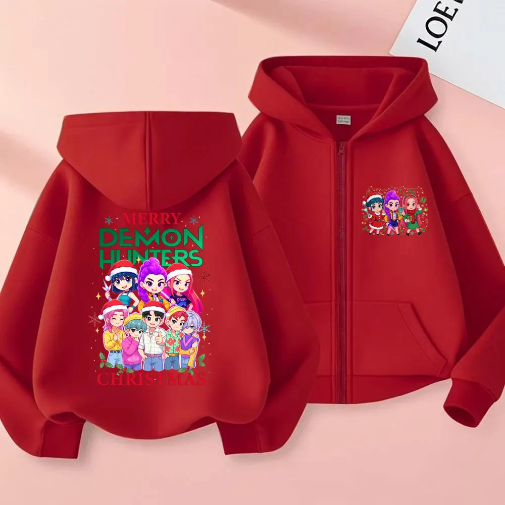 فيلم Kpop شيطان الصيادين ساجا بنين رومي ميرا زوي قلنسوة بسحاب الرجال النساء عيد الميلاد نمط زمم سترة للجنسين هوديس غير رسمية #4