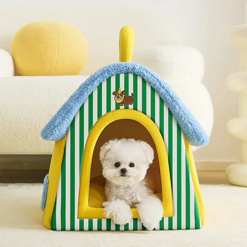 Foldable Dog House Kennel Bed Mat For Small Medium Dogs Cats Winter Warm Cat Bed Nest Pet Products Basket Pets Puppy Cave Sofa