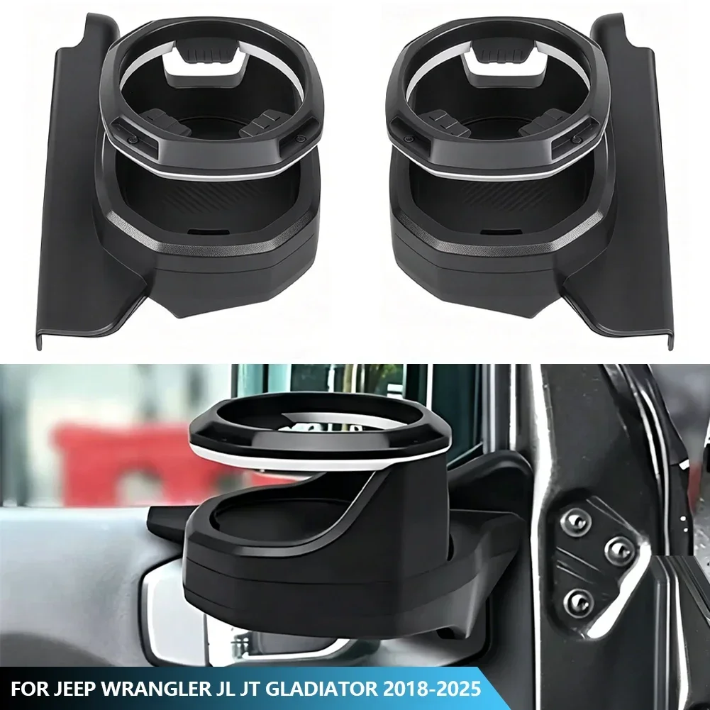 For Jeep WRANGLER JL 4-Door JT 2018-2023 Car Door Window Modified Car Interior Accessories N7O4 Car Door Cup Holder view 2