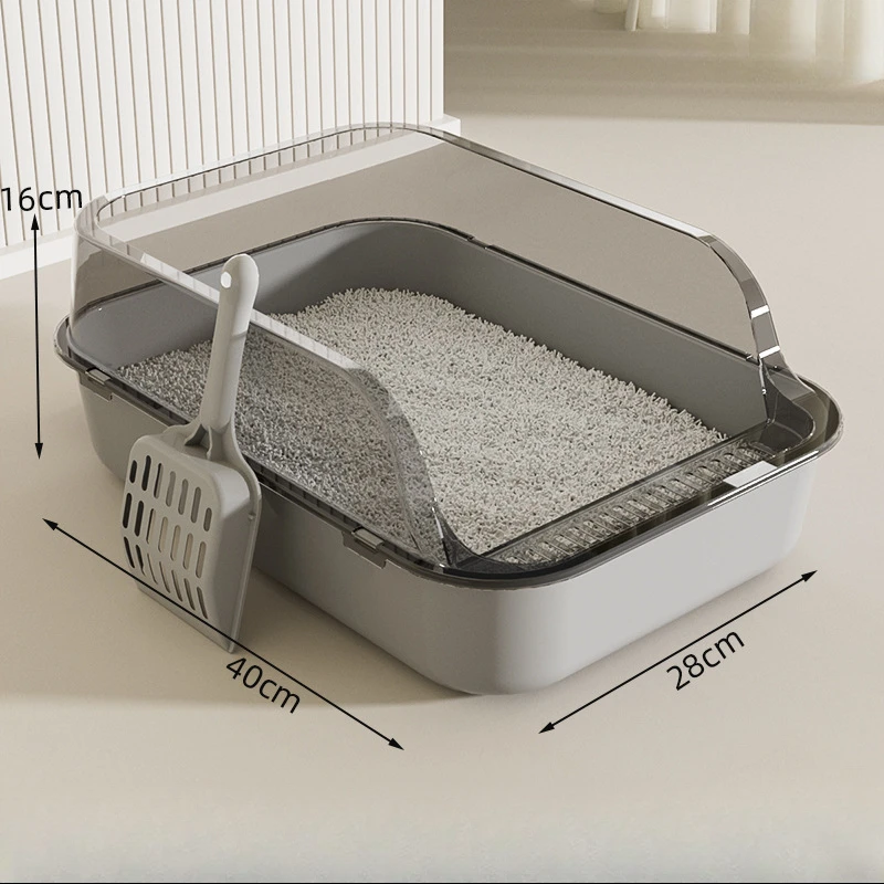

Cat Litter Box Semi-closed Removable Splashproof Cats Toilet Non-Stick Large Capacity Pet Supplies Kitten Tray Cat Toilet Bowl