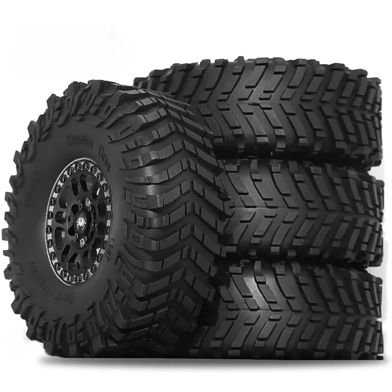 4Pcs 1.9 Inch Beadlock Wheels Tires Set 1/10 RC Rock Crawler Parts for Axial SCX10 SCX10 II III 90047 D90 TF2 CC01 Traxxas TRX4