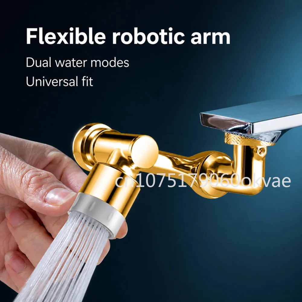 Universal Faucet Extender 1080 Degree Rotating Robotic Arm Kitchen Sink Aerator Bubbler Dual Function Anti-Splash Tap Nozzle