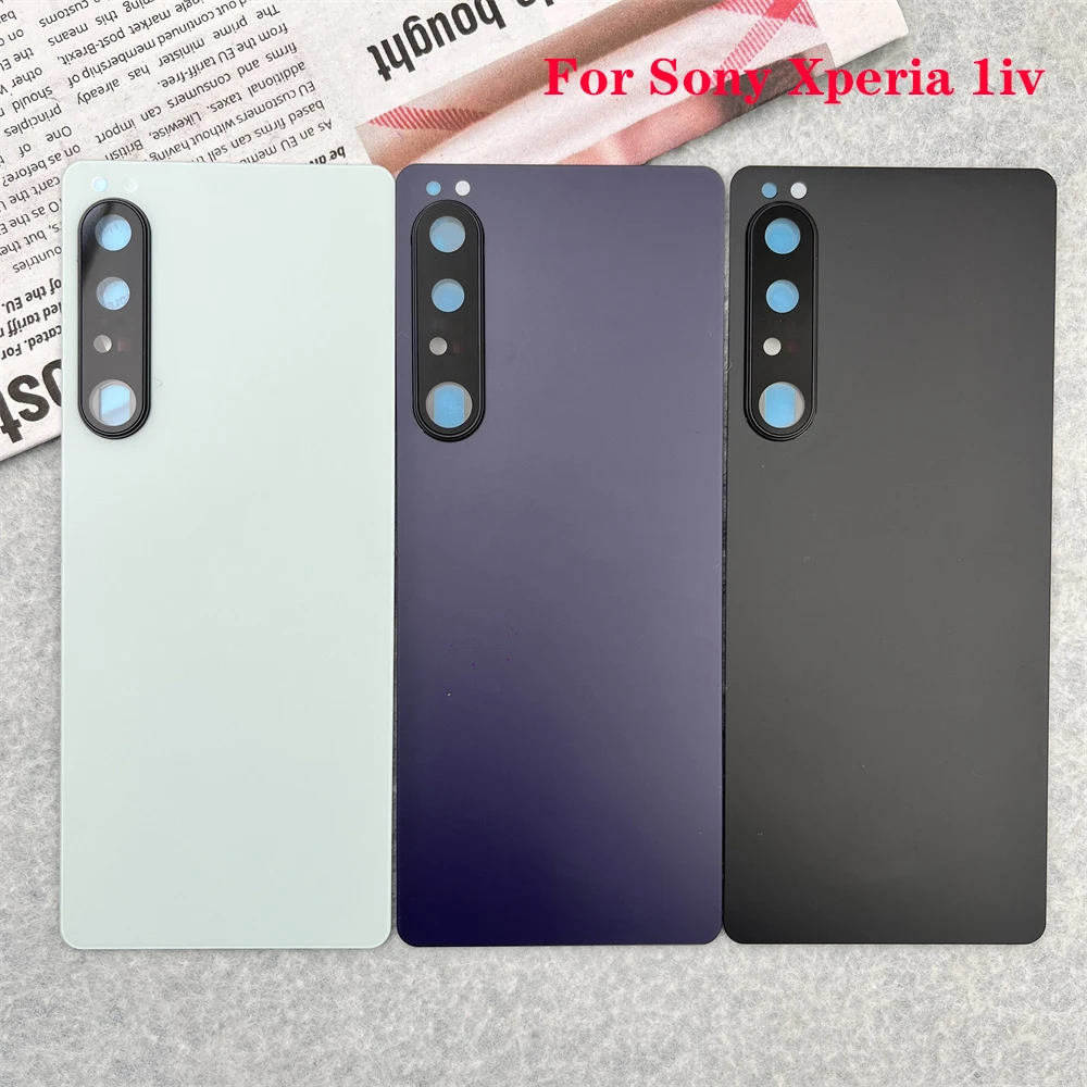 Cubierta trasera de cristal para Sony Xperia 1iv XQCT62-B, carcasa de repuesto para batería, cubierta trasera Xperia 1 IV con lente de cámara