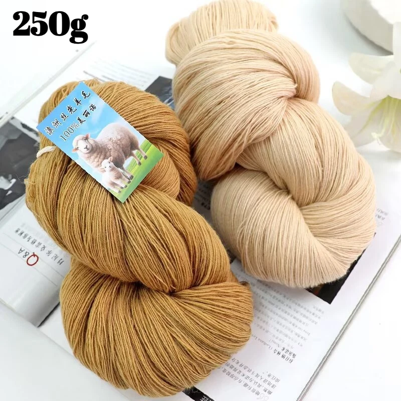 

250g 100% Merino Wool Yarn, Silky Cotton Fine Wool Thread, DIY Sweater Blanket Scarf Glove Crochet Thread, High-end Knitted Yarn