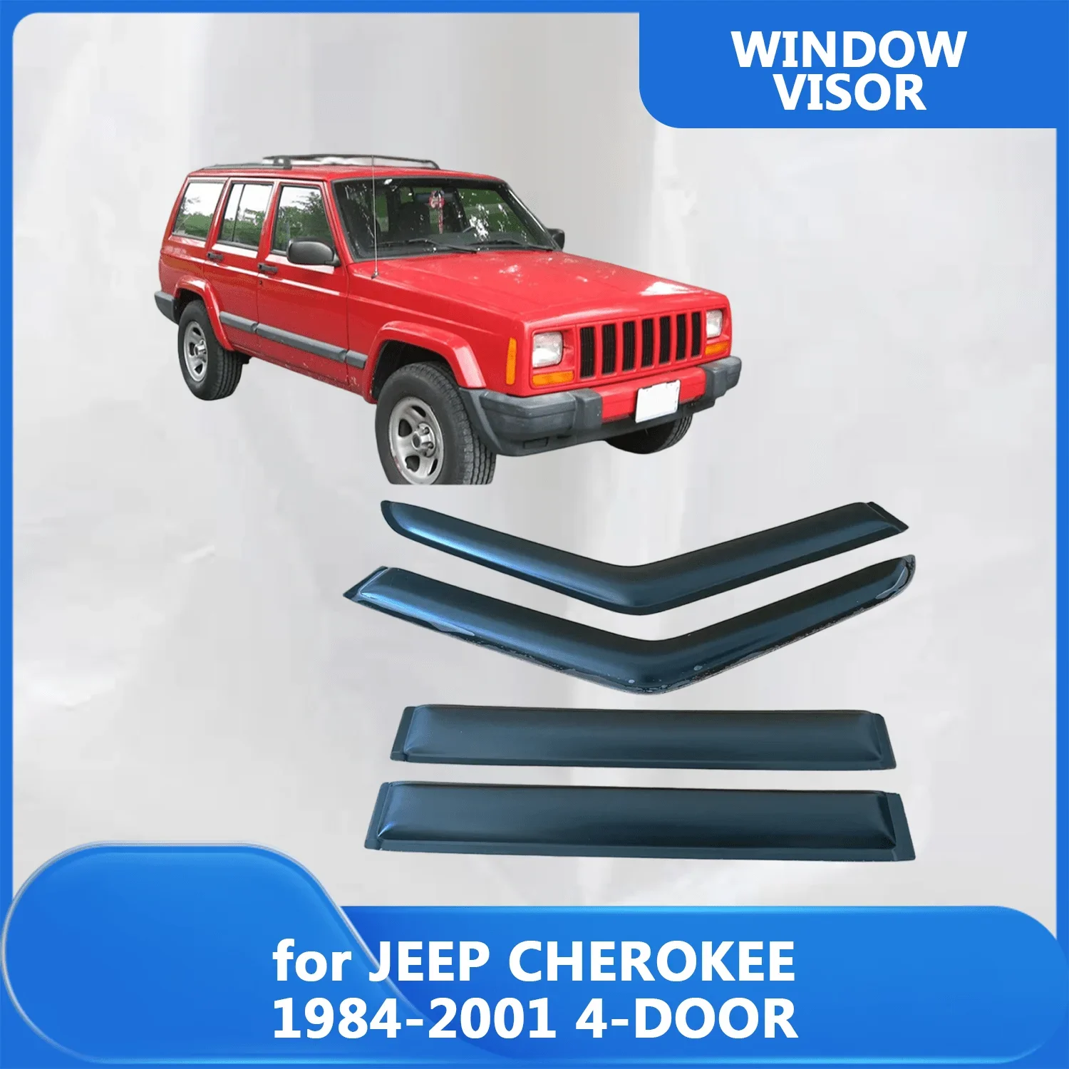 

Window Visor for JEEP CHEROKEE 1984-1994 1995 1996 1997 1998 1999 2000 2001 4-DOOR Wind Deflectors Rain Guards Door Visor Vent
