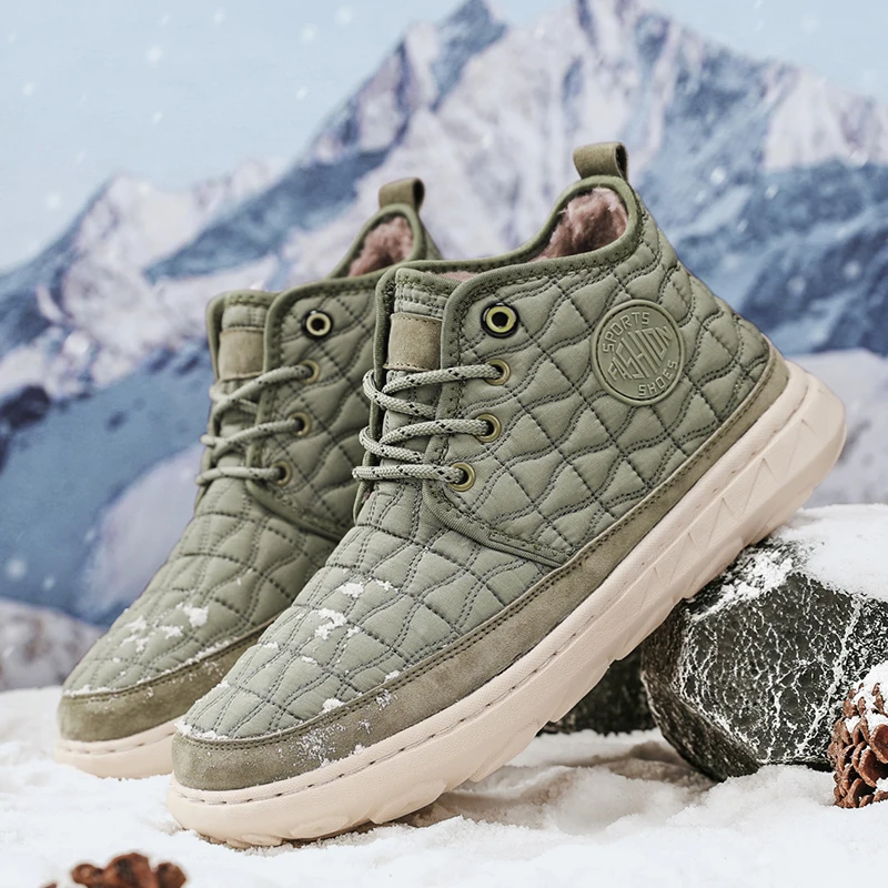 

Новые зимние ботильоны, мужские ботильоны с хлопковой подкладкой для тепло, зимняя повседневная обувь, уличная хлопковая обувь, мужская обувь