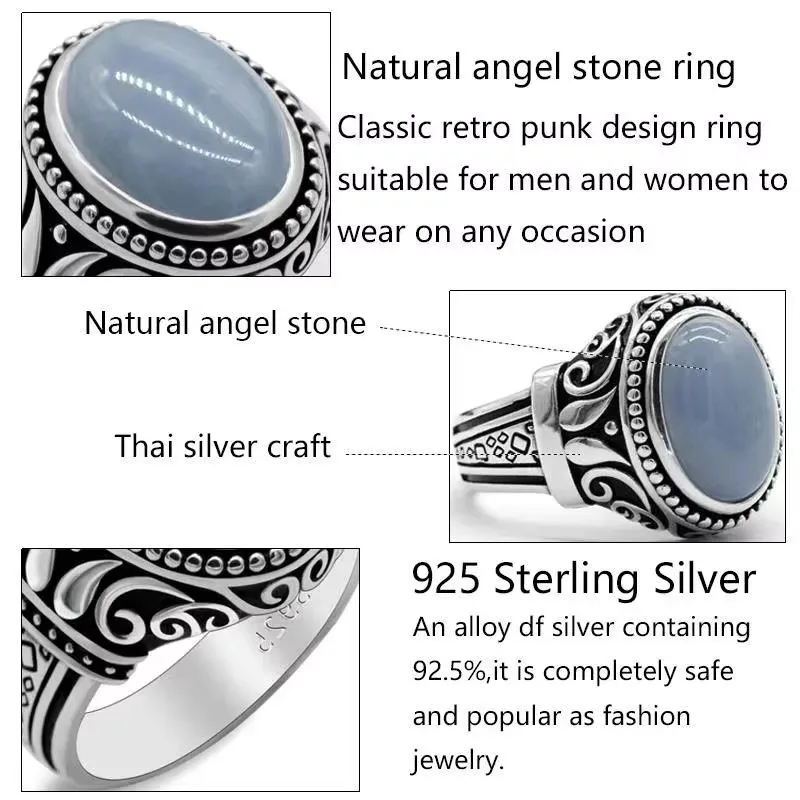 S925 فضة اليدوية خاتم جوهرة طبيعية Türkiye اليدوية هدية عطلة حزب مجوهرات فاخرة هدية حفلة