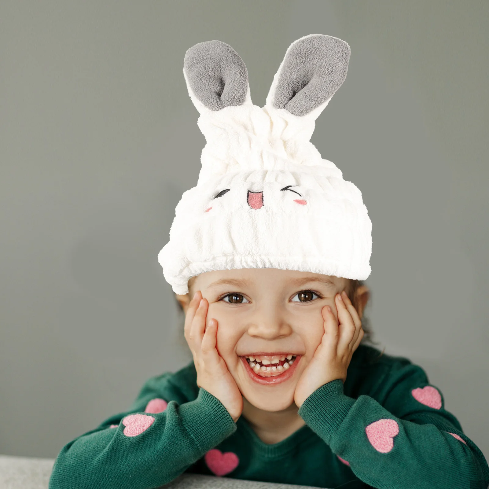 2 قطعة قبعة حمام الأطفال أرنب الأذن منشفة التفاف قبعة للأطفال التجفيف السريع ماصة الشعر الجاف قبعة لطيف منشفة الشعر التفاف للفتيات