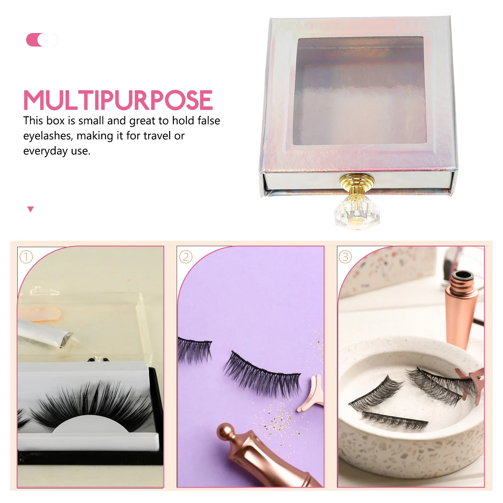علبة رموش مغناطيسية أنيقة للرموش، منظم تخزين الرموش الصناعية، صندوق رموش محمول، حاوية هدايا آمنة للسفر