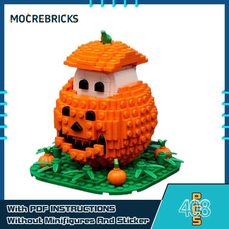 

GBC Halloween Ghost in the Pumpkin Model Modular Assembling MOC Building Block Technology Bricks Puzzle Toys Xmas Creative Gifts