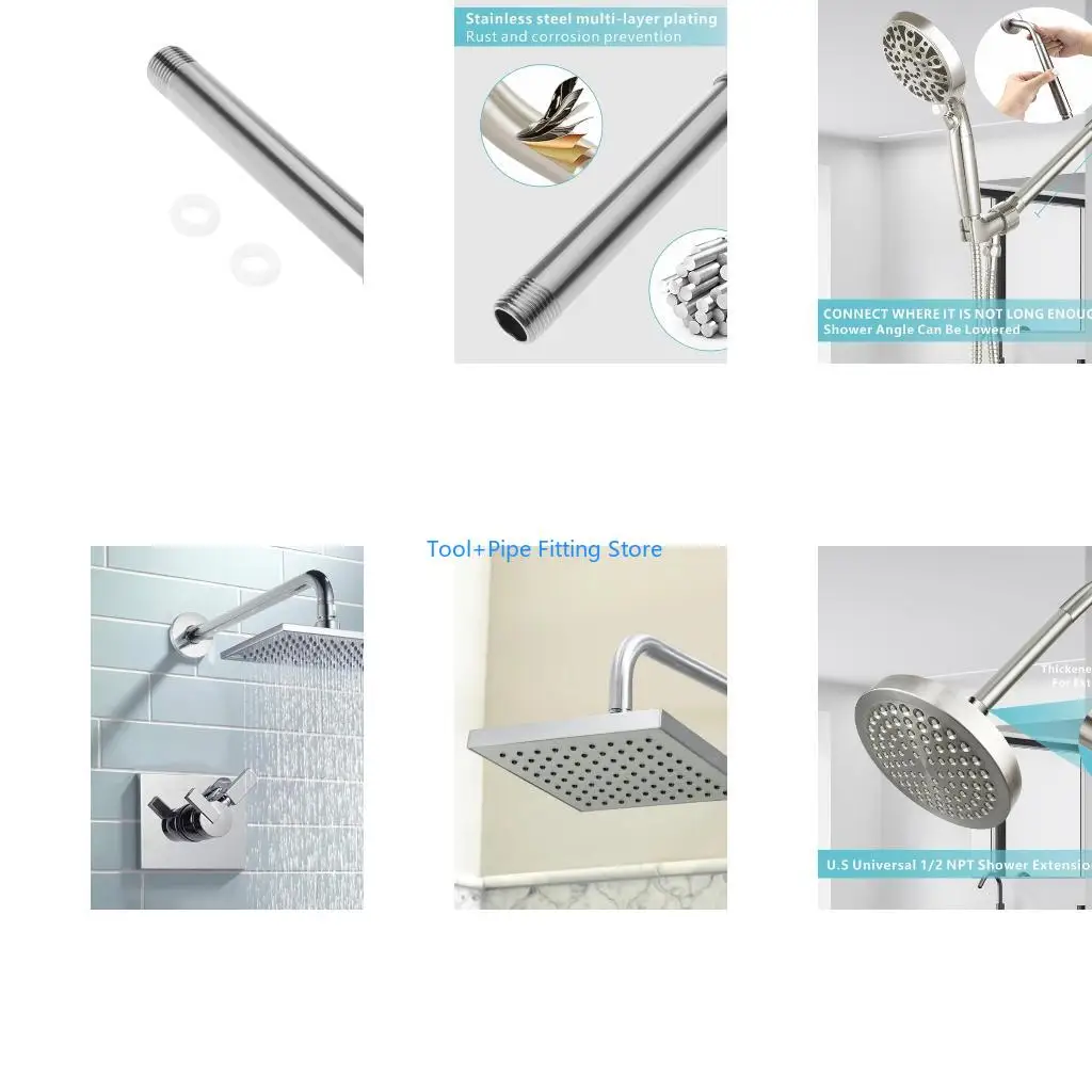 

F92B High Strength Shower Extension Pipe Universal G1/2 Bath Fixture for Household
