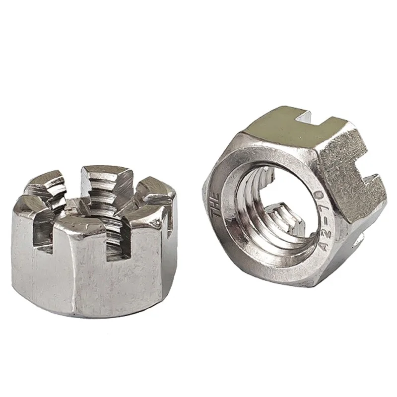 

304 A2 Stainless Steel Slotted Castle Nuts Crown Nut M6 M8 M10 M12 M14 M16 Groove Hexagon Nut GB6181