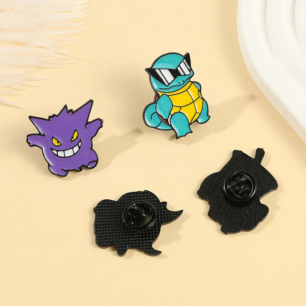 Pikachu Lapel Pin Pokemon Cartoon Brooch Gengar Snorlax Charizard Anime Cute Badge Backpack Accessories Children Jewelry Gifts