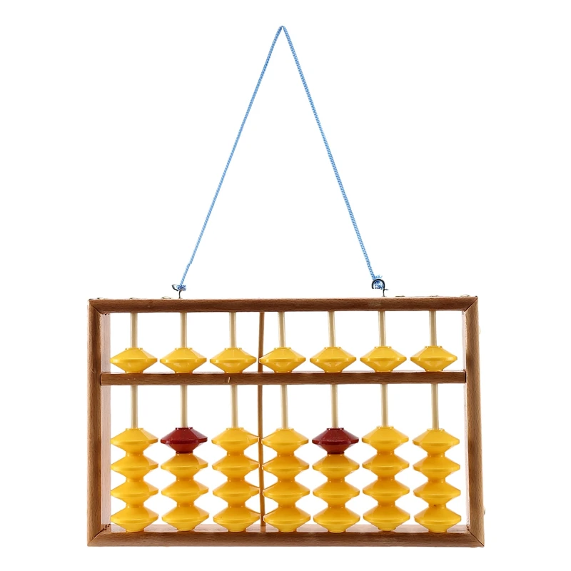 

FBIL-7 Column Non-Slip Hanging Wooden Abacus Chinese Soroban Educational Tool Mathmetic Calculator For Student Teacher