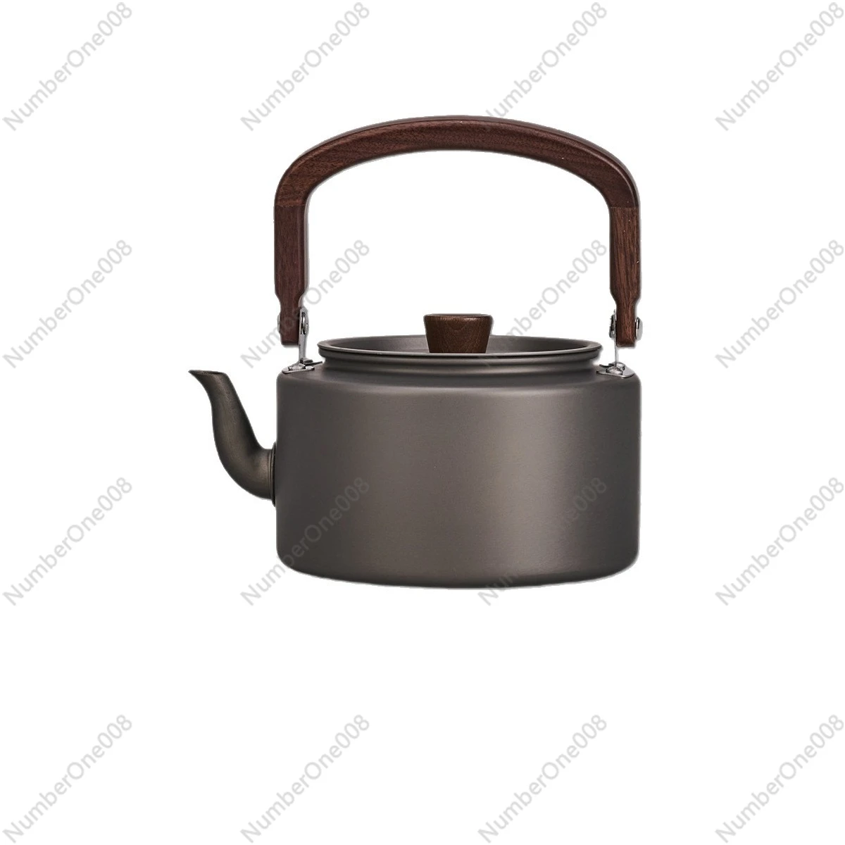Ultra-Light 1.3L Outdoor Water Kettle,Hard Anodized Aluminum Camping Teapot with Heat Exchanger for Fast Boiling,Foldable Handle