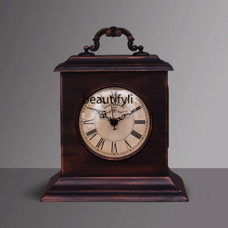 

American personalized retro desk clock, nostalgic countertop, home desktop, standing clock classical Republic of China, clock