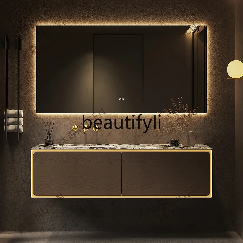 

C Премиум, роскошный каменный светильник, роскошный шкаф для ванной комнаты, комбинированный умывальник для ванной комнаты, керамическая встроенная раковина