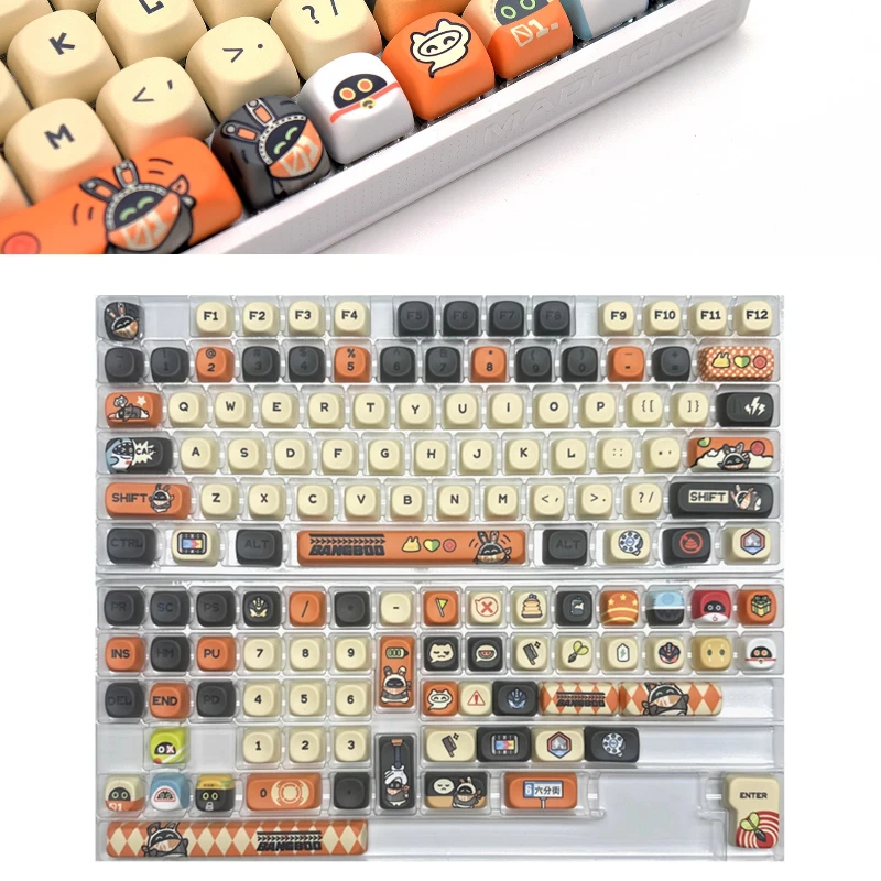 Zenless Zone Zero Key Meow bangb Keycaps Custom Sublimation PBT KOA Profile Key Cap Cute Cartoon Anime Point Key Cap for Gamers