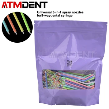 250 szt. Dysze jednorazowe Końcówki Trójdrożna strzykawka dentystyczna Potrójna strzykawka wodna na powietrze do fotela dentystycznego