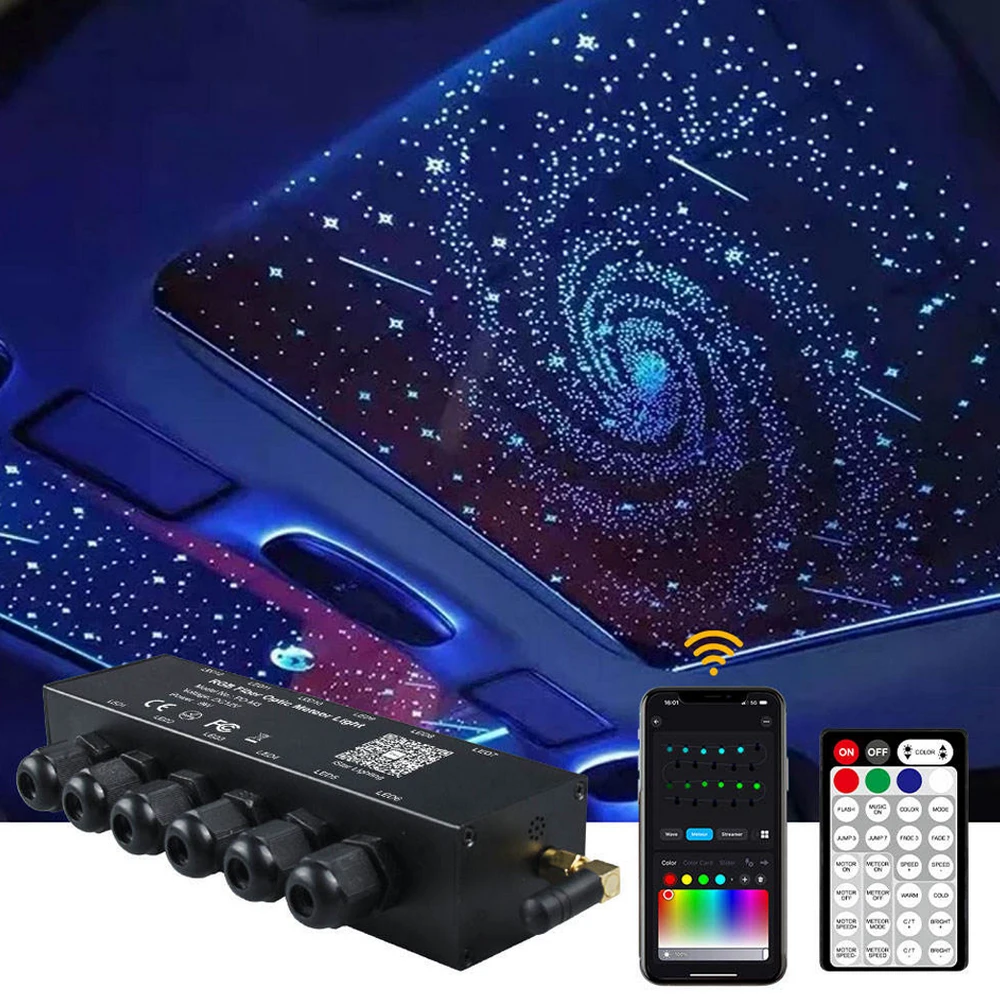 

1P Machine 9W Meteor / APP Control Fiber Optic Illuminator RGB + RF Remote Control + APP LED Optical Fiber Lights & Lighting 3W