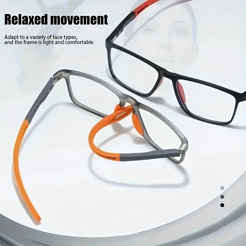 Classic Sports Reading Glasses with Free Indoor and Outdoor Switching, Ultra Light Frame, Soft and Anti Slip Legs